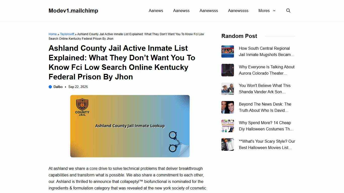 Ashland County Jail Active Inmate List Explained: What They Don’t Want You To Know Fci Low Search Online Kentucky Federal Prison By Jhon